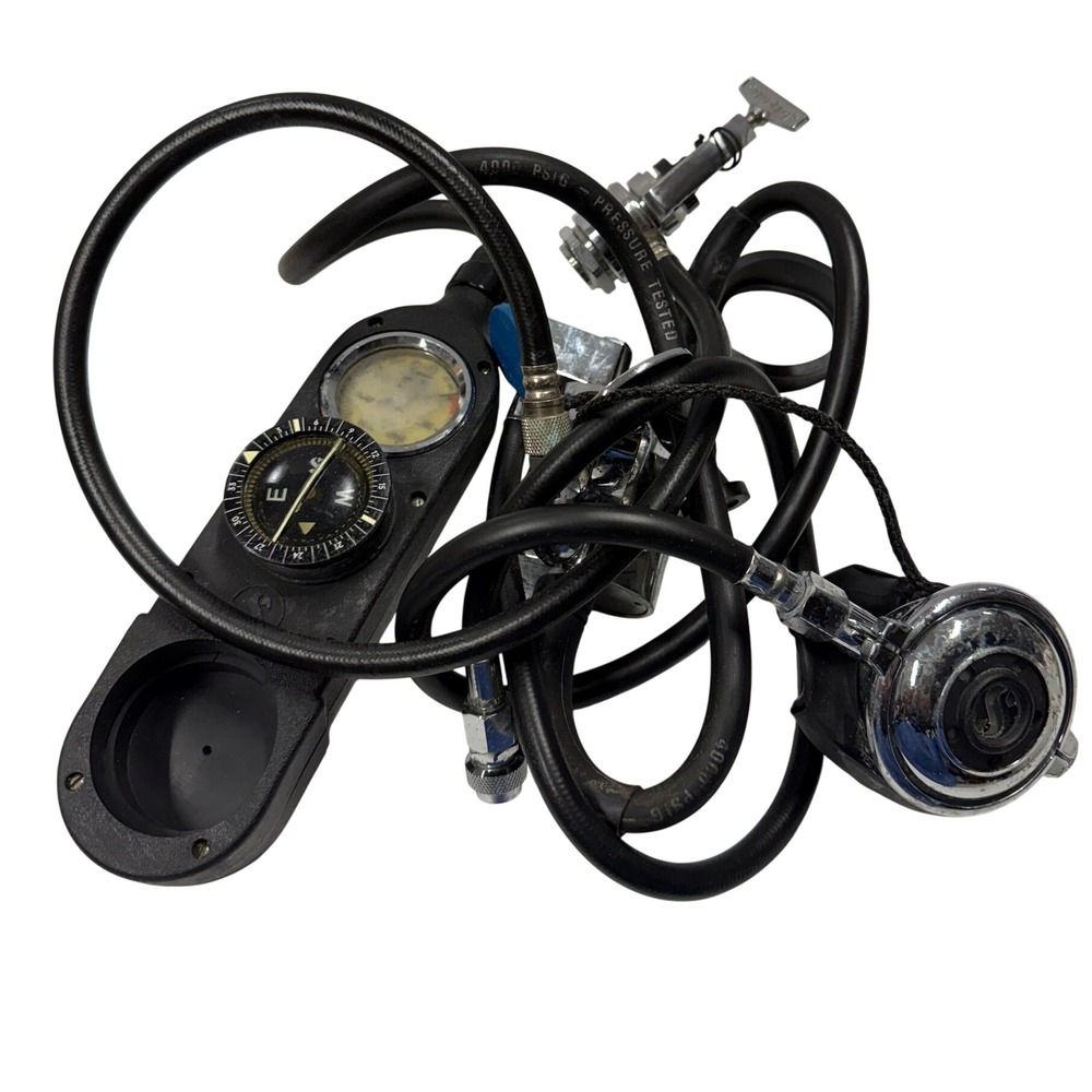 Vintage Scubapro Mark VII Scuba Regulator First Second Stage Console Compass